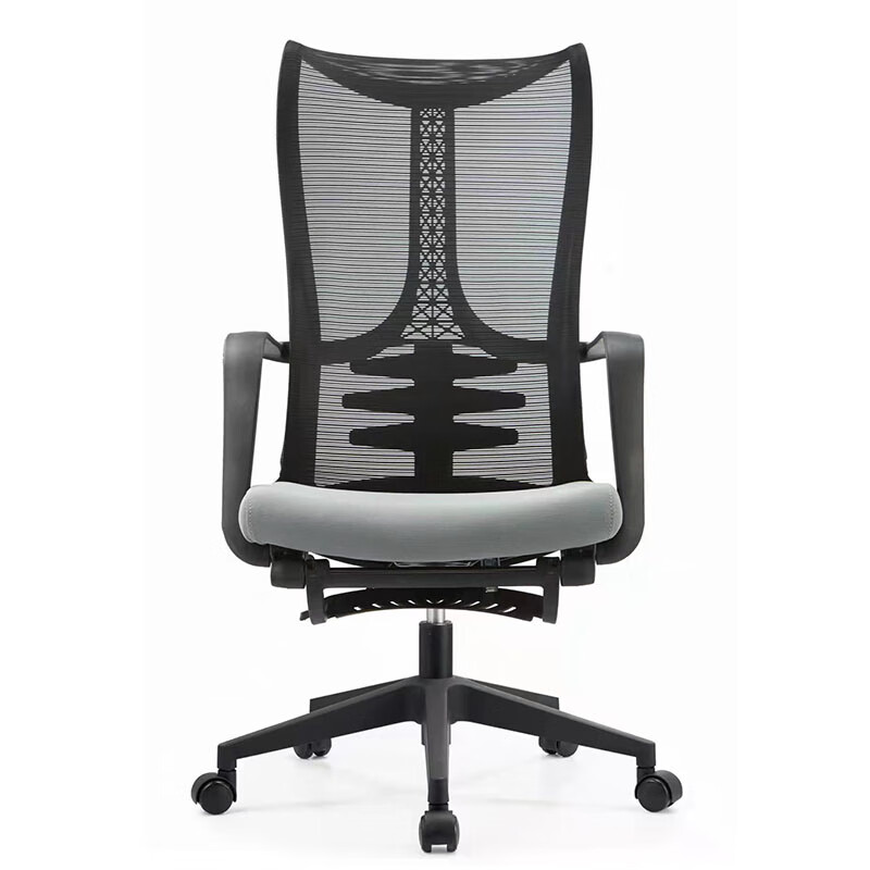 黑白調(diào)電腦椅家用人體工學(xué)椅辦公座椅午休可躺椅舒適久坐書房轉(zhuǎn)椅子尼龍 灰色