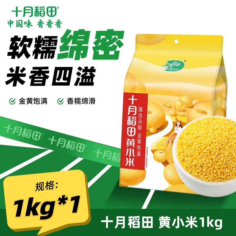 十月稻田 黄小米 1kg  五谷杂粮 小米粥 小黄米 米饭伴侣 1kg*1袋