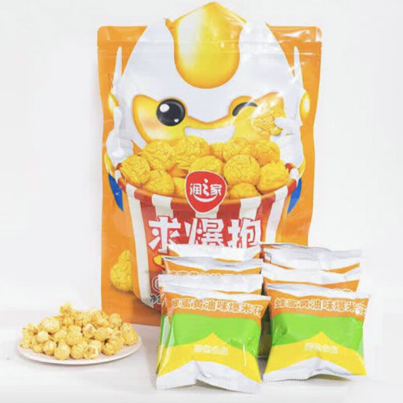 润之家爆米花奶油浓香芝士巧克力焦糖味150g超市奶茶优闲零食 焦糖味240g单罐