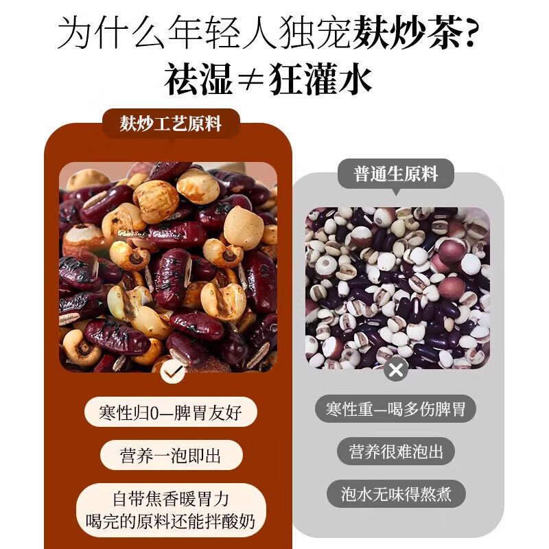 邮政农品【邮政推荐】芡实赤豆薏米茶三蒸三晒一翻炒熟茶泡水免煮300g*罐 一步到位300g*3罐