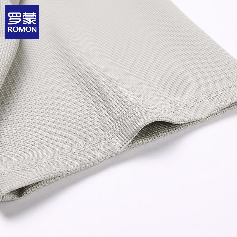 罗蒙（ROMON）短袖t恤男2026夏季新款翻领纯色半袖POLO领体恤衫父亲节爸爸男装 高级灰 XL