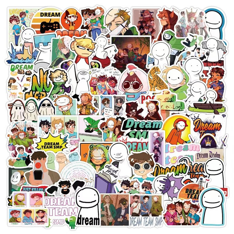100张游戏dream smp卡通贴纸摩托车书本笔记本装饰防水贴纸 w859 1049
