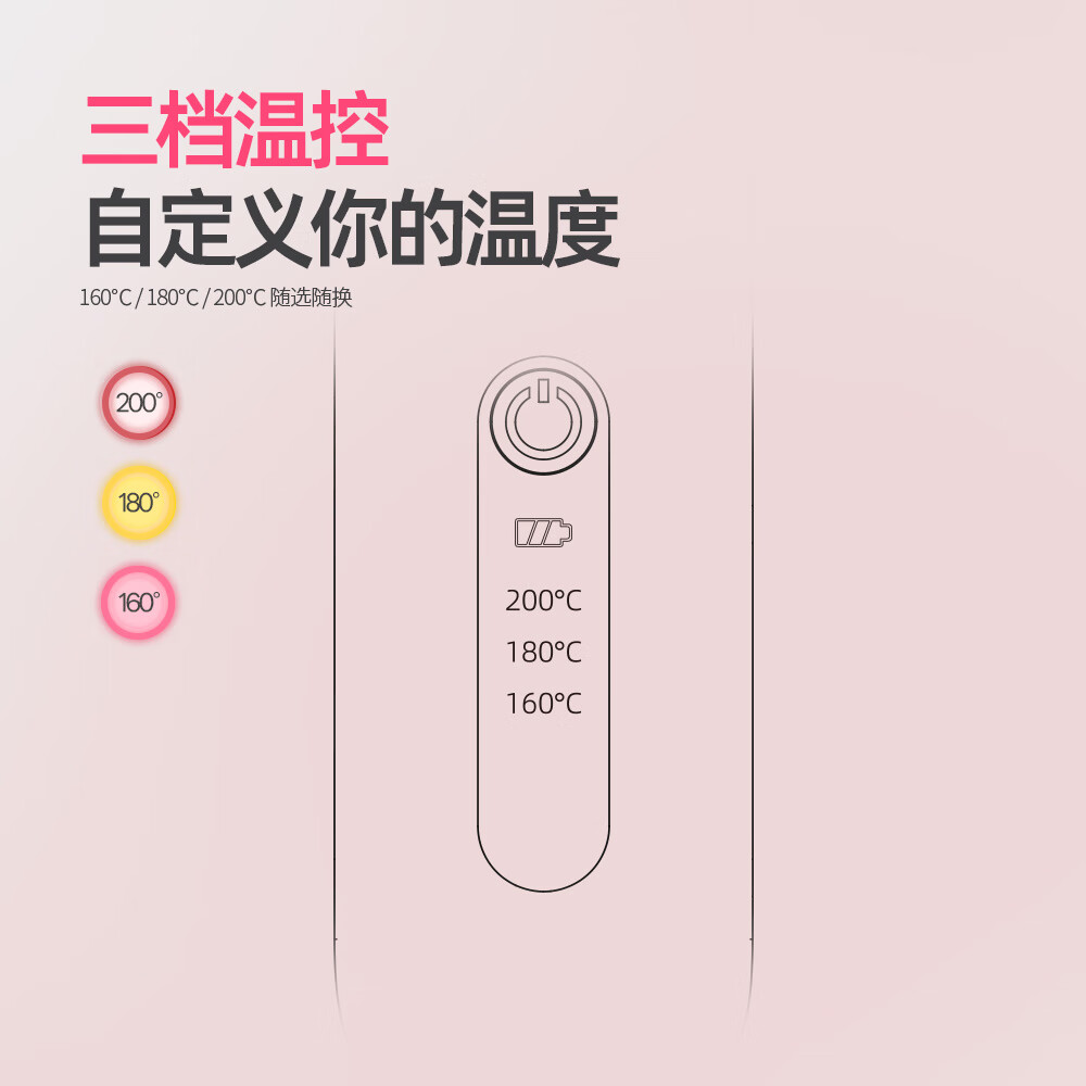 FIFN无线负离子直发梳2亿负离子不伤发拉直卷发NTC智能温控系统礼物生日便携出游 负离子直发梳