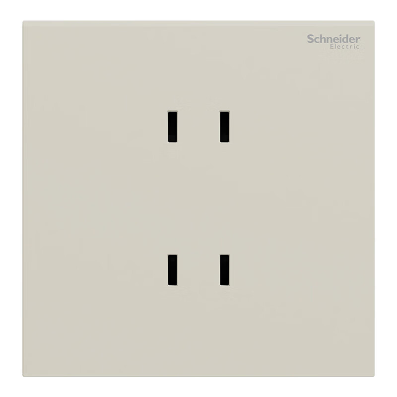 施耐德开关插座面板 家用86型 二三五孔墙壁电源插座 致铂系列浅云沙色 10A四孔插座