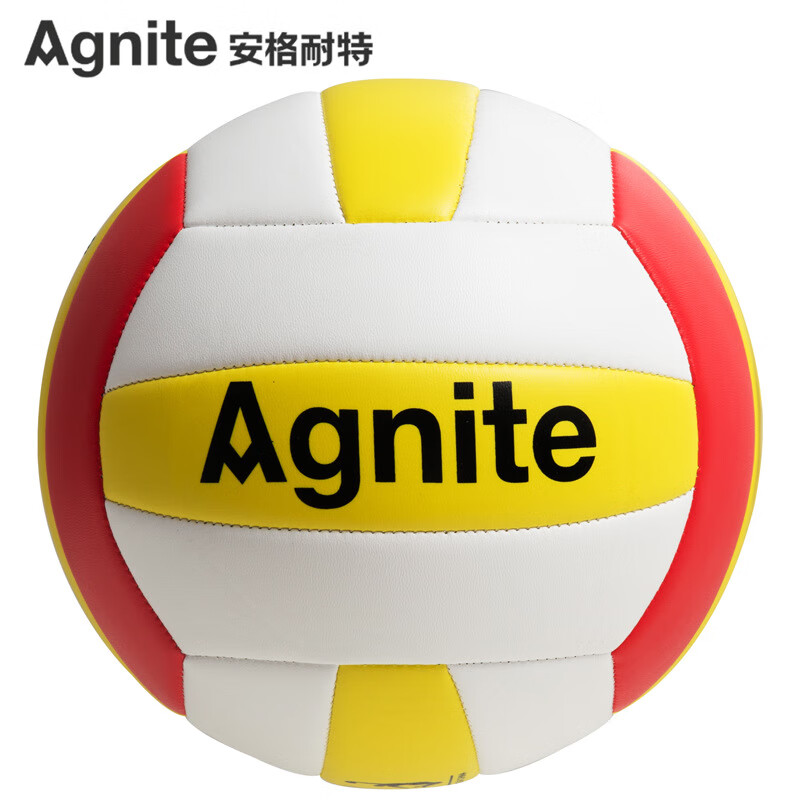 安格耐特(Agnite)得力安格耐特5號PVC機縫排球學(xué)生考試教學(xué)比賽訓練娛樂(lè )排球 5號 F1253_(白+黃+紅)