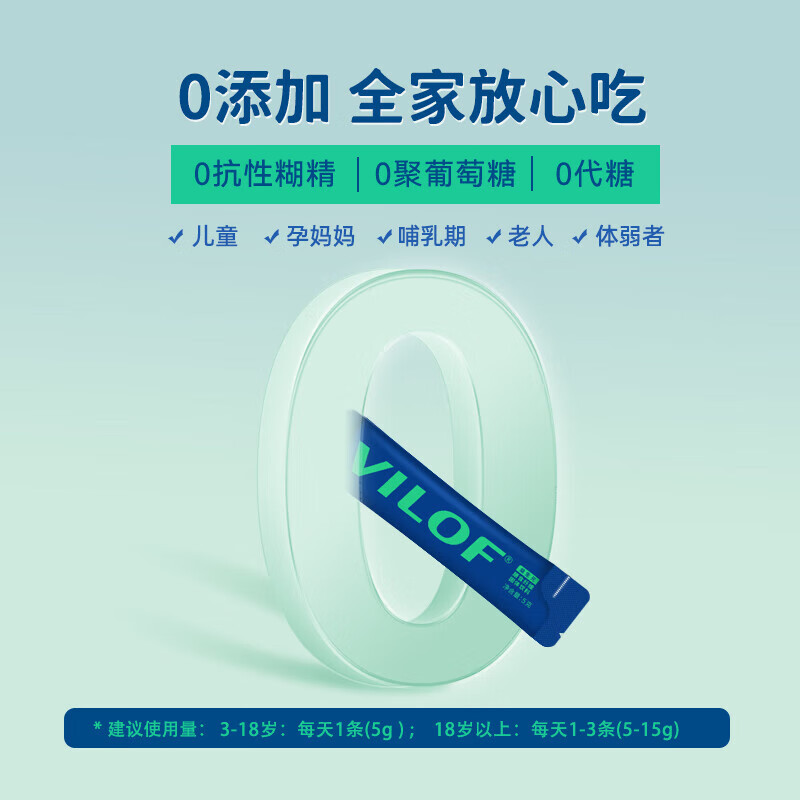 维乐夫(VILOF)【顺丰】益生元型膳食纤维 菊粉 低聚果糖 低聚半乳糖5g*30条/盒 益生元 150g*1盒