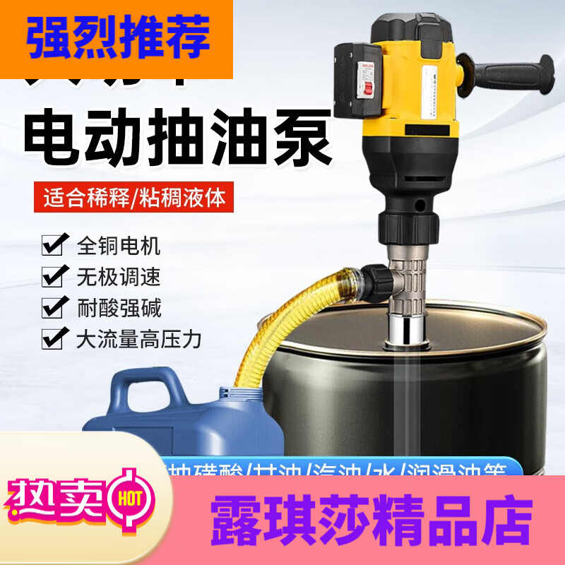 CIAA手提式電動抽液泵大功率電動抽油泵油桶抽油器加油泵防腐蝕抽液泵 850W[不可調(diào)速]