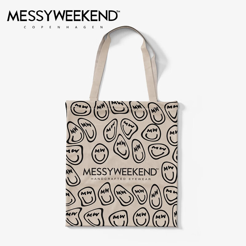 MESSYWEEKENDSMILEY BAG 出门游玩 通勤逛街 工作出行 时尚百搭 笑脸帆布包