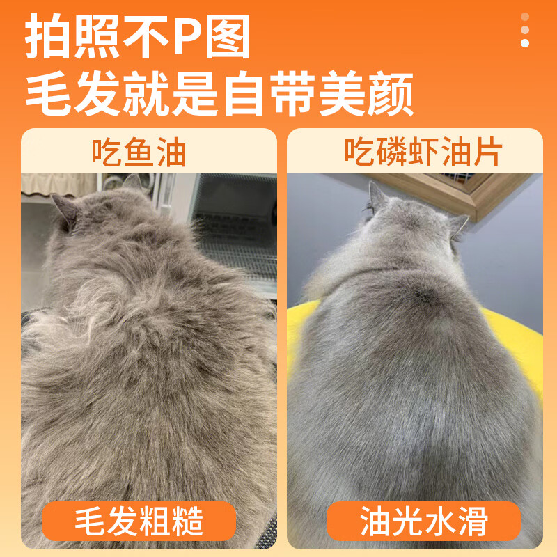 宠富多南极深海磷虾油片卵磷脂虾青素狗狗猫咪鱼油防掉毛美毛靓毛营养片 【美毛护肤】深海磷虾油片-300粒