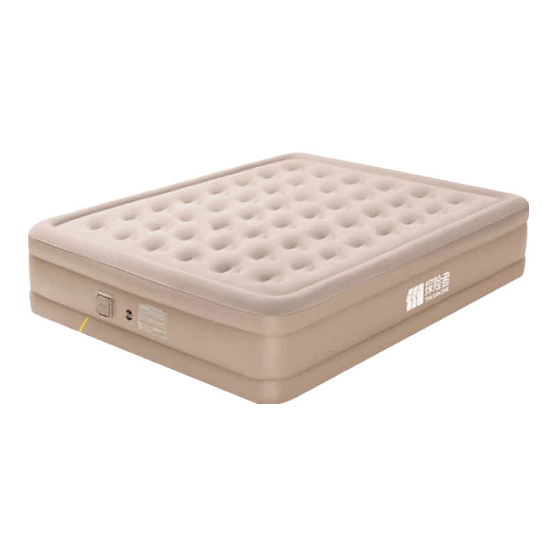 探險(xiǎn)者充氣床墊戶外露營氣墊床打地鋪家用床墊自動(dòng)充氣可拆卸靠背 【加高40CM】卡其三人充氣床+充氣枕*3