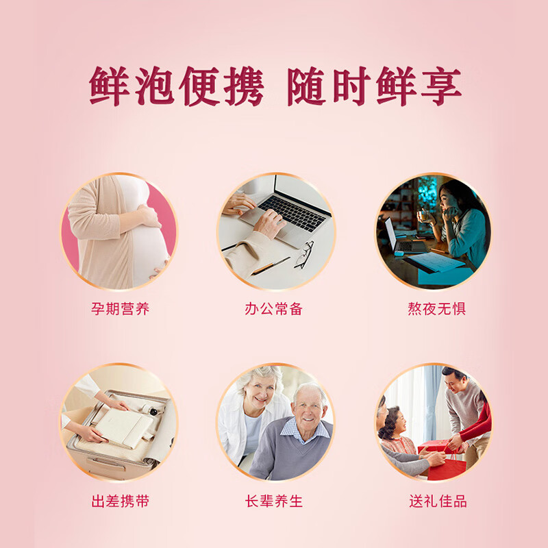 滋时滋补进口鲜泡燕窝礼盒  送礼营养燕窝礼盒 冲泡营养品 鲜泡燕窝 36g*1盒 *礼袋1*保温杯1个 (包燕窝1g*6罐+石蜂糖5g*6)