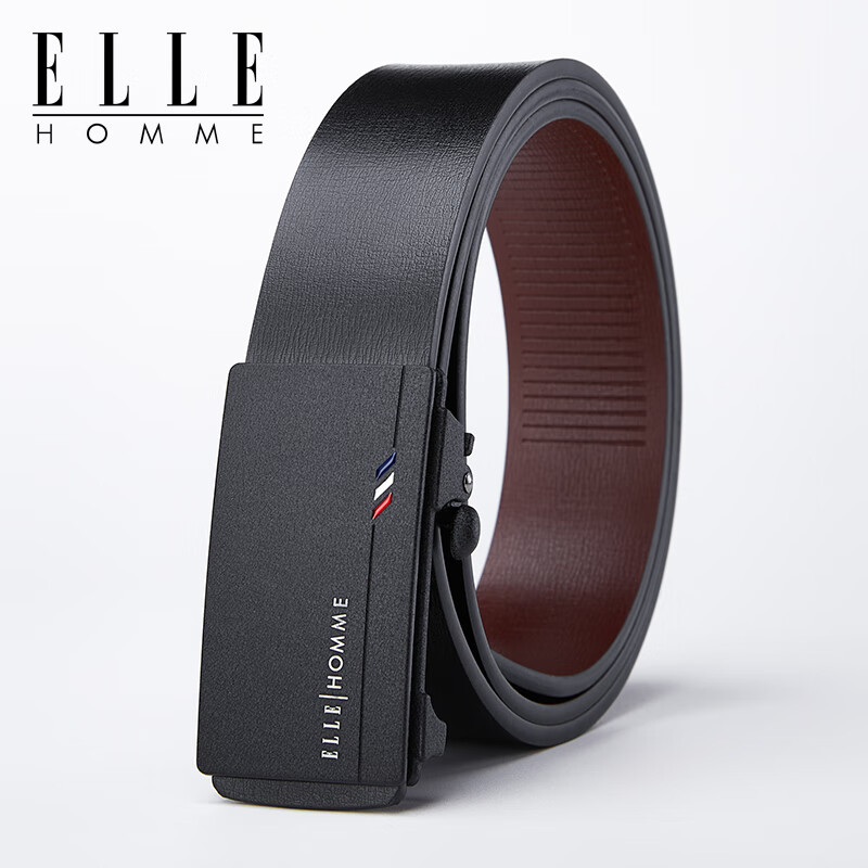 ELLE HOMME法国品牌男士皮带真皮自动扣内扣腰带商务裤带生日礼物送爸爸男友 902047【磨砂】 115cm -130cm联系客服指定