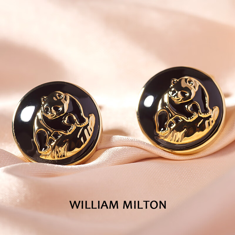 WILLIAM MILTON熊心壮志轻奢黑金袖扣男士高端配饰袖口钉定制礼物 熊心壮志
