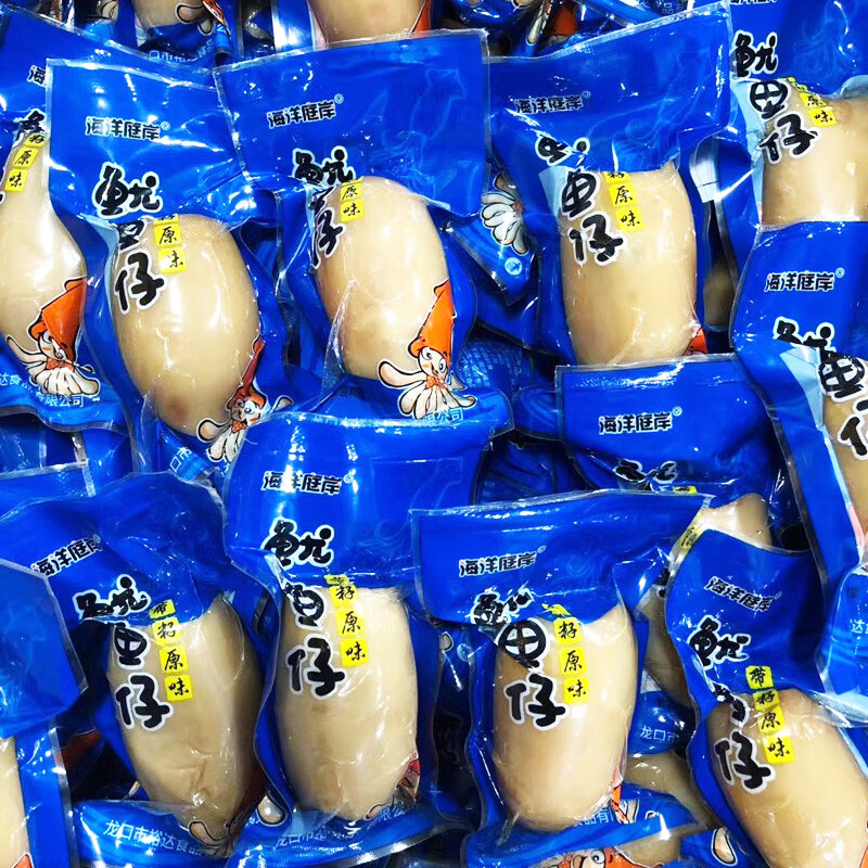 咔芙滋(kafuzi)海洋庭岸带籽鱿鱼仔500g墨鱼仔原味香辣烧烤即食海鲜