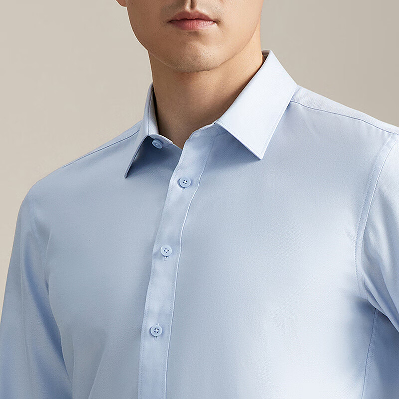 雅戈尔衬衫男士2025秋冬青年男长袖衬衫YLDP115651IBA【商场同款】 浅蓝素色斜纹YLDP115651IBA 43 (180/104A)