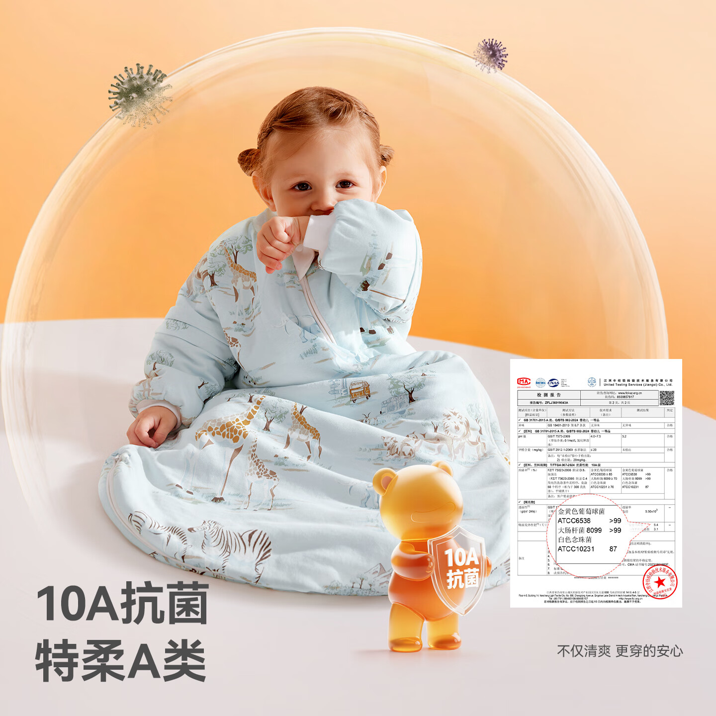 贝肽斯婴儿睡袋暖姜恒温儿童一体睡袋宝宝防踢被睡衣四季双层 弗里德M