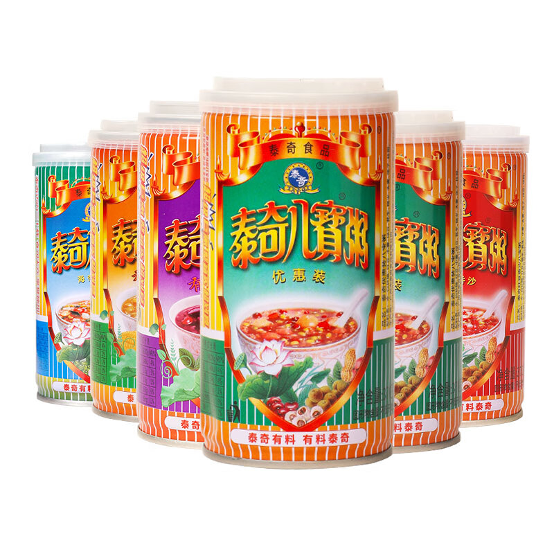 泰奇八寶粥五谷雜糧營養(yǎng)學(xué)生早餐粥代餐粥食品原味速食粥罐裝370g 【全家福6罐】370g/罐
