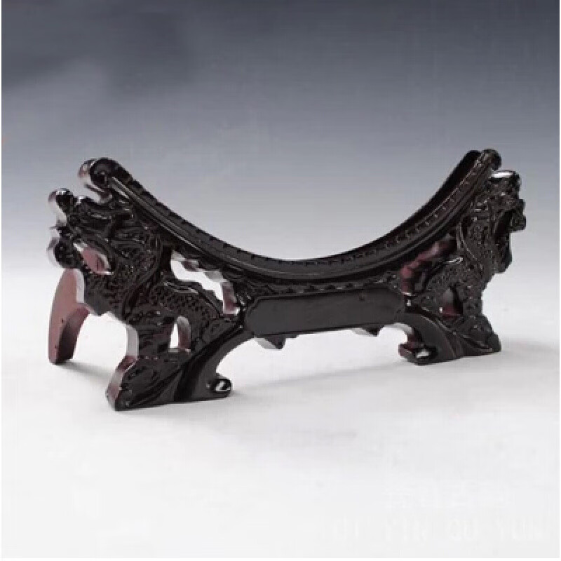 loyo景德鎮陶瓷器裝飾盤(pán)架擺盤(pán)支架 龍頭掛盤(pán)子座托木質(zhì)底座批發(fā) 小號(搭配直徑25cm掛盤(pán))
