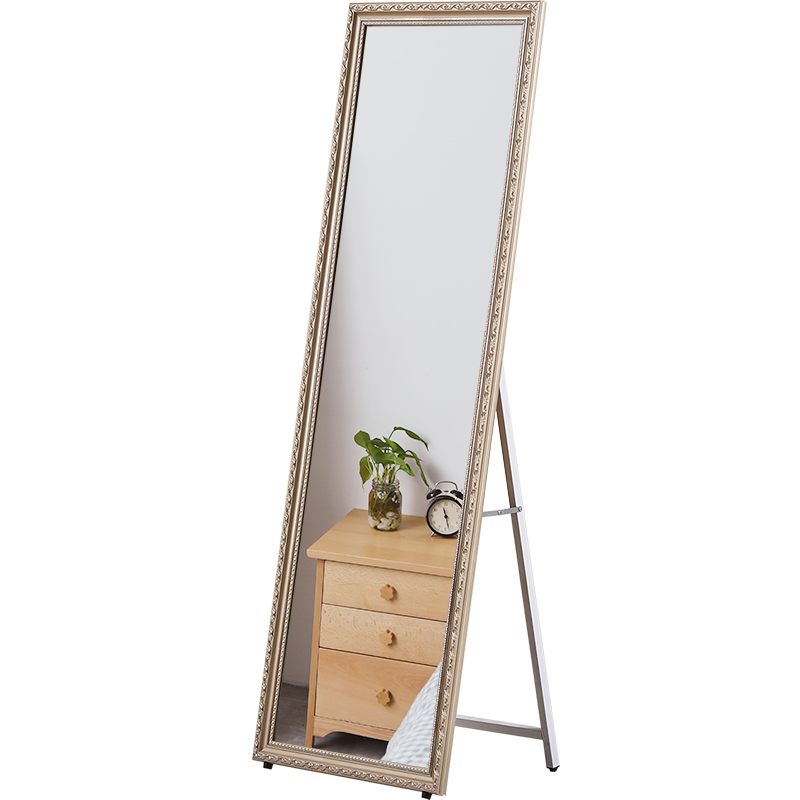 华恺之星 穿衣镜子落地全身镜可壁挂试衣镜 奢华金色