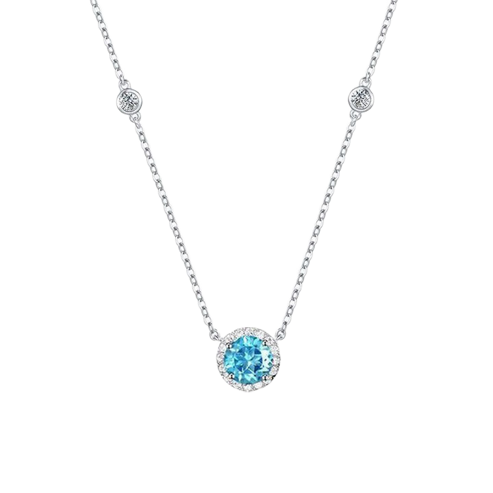 Fanci范琦星點(diǎn)項(xiàng)鏈女銀吊墜鎖骨鏈生日禮物送女友送閨蜜禮物藍(lán)色