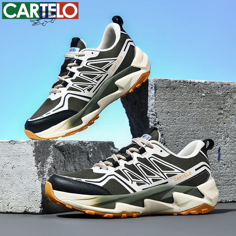 卡帝乐鳄鱼鞋子男鞋秋季潮流网面男士休闲鞋商务平底百搭运动板鞋 青灰[透气款]QH3371 40