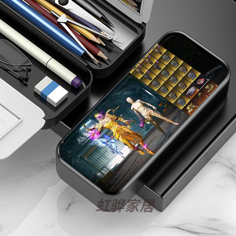 轩弘地铁逃生和平精英木乃伊学习套装初中生小学生文具盒多功能铅笔盒帅气男女 多功能 多层 硬壳文具盒4