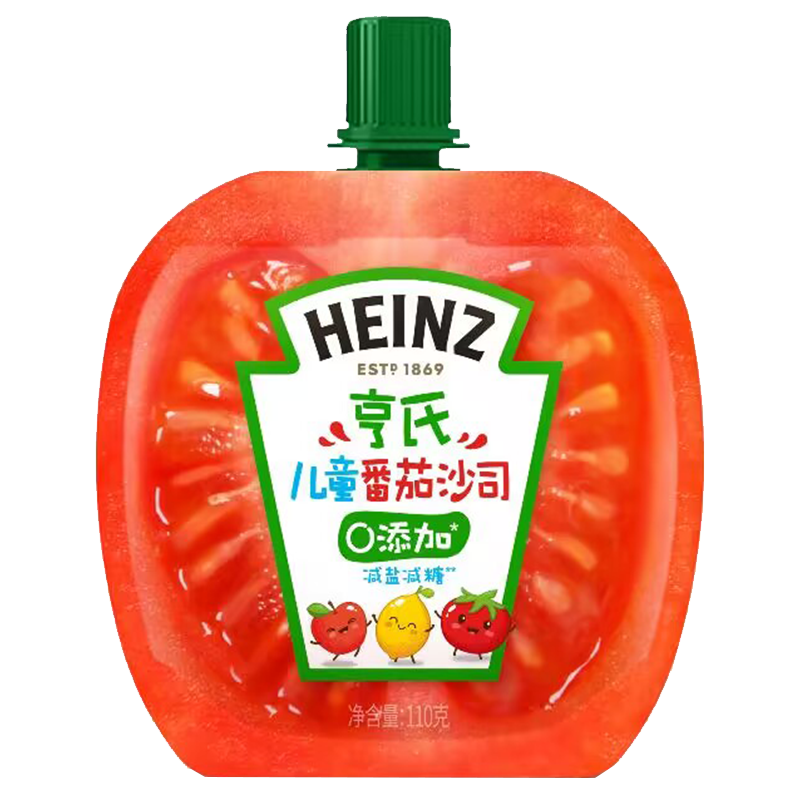 亨氏番茄酱 0添加儿童番茄沙司110g儿童意面披萨宝宝薯条蘸料调味酱