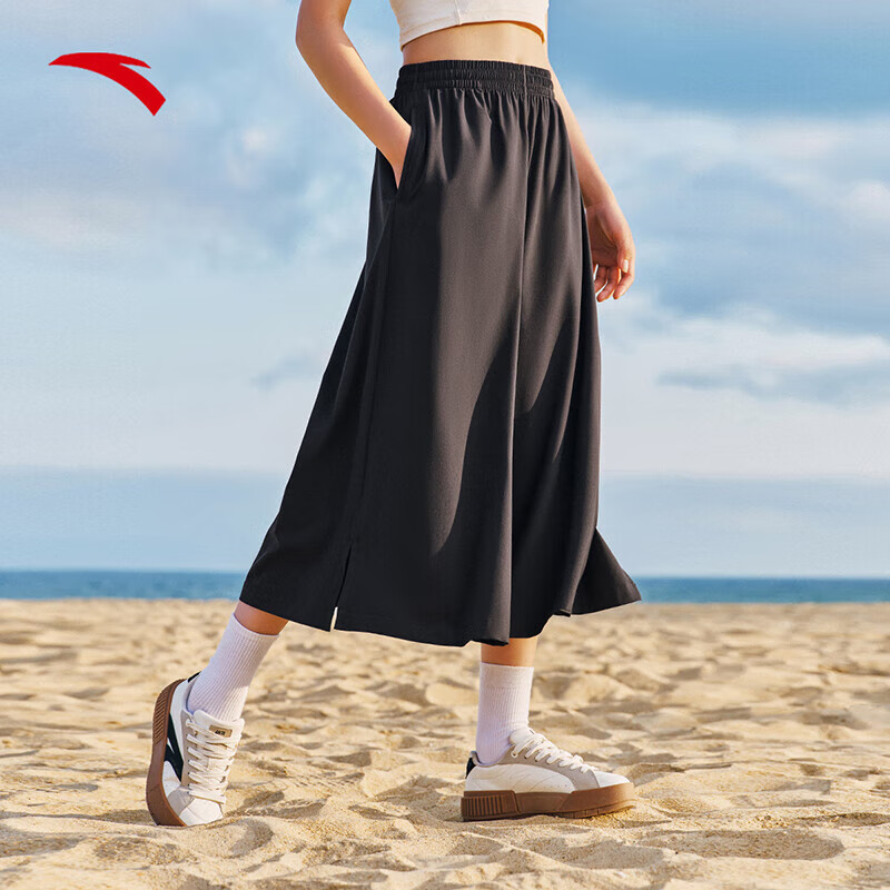 安踏速干七分裤防晒阔腿裤女夏季垂感宽松百搭运动裤子