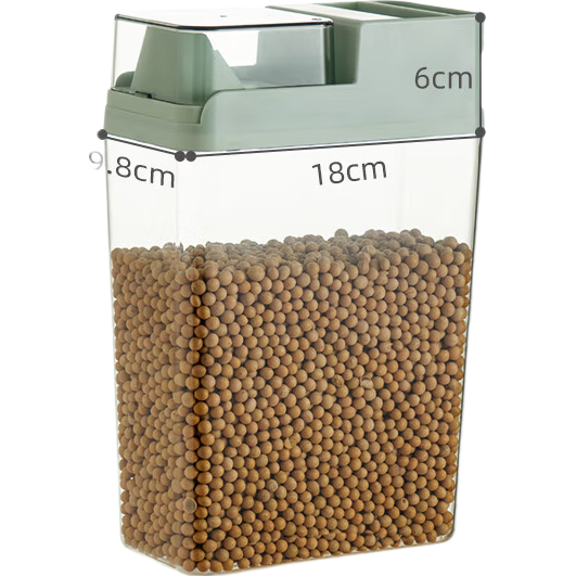 愛麗思(IRIS)密封米桶面粉桶五谷雜糧收納罐防潮防蟲家用裝大米收納儲米箱絲 【常溫/冰箱兩用款】透明綠2.5KG