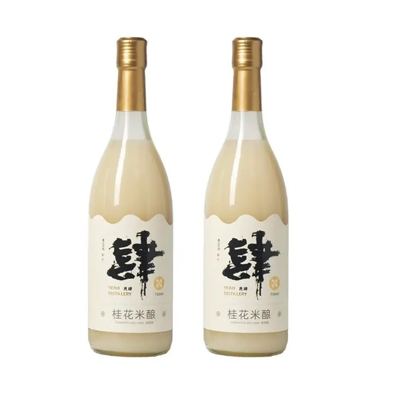 夜肆【2瓶裝新貨】夜肆米釀桂花米露750ml楊枝甘露甜酒釀0.5低度微醺 桂花味750ml*2瓶