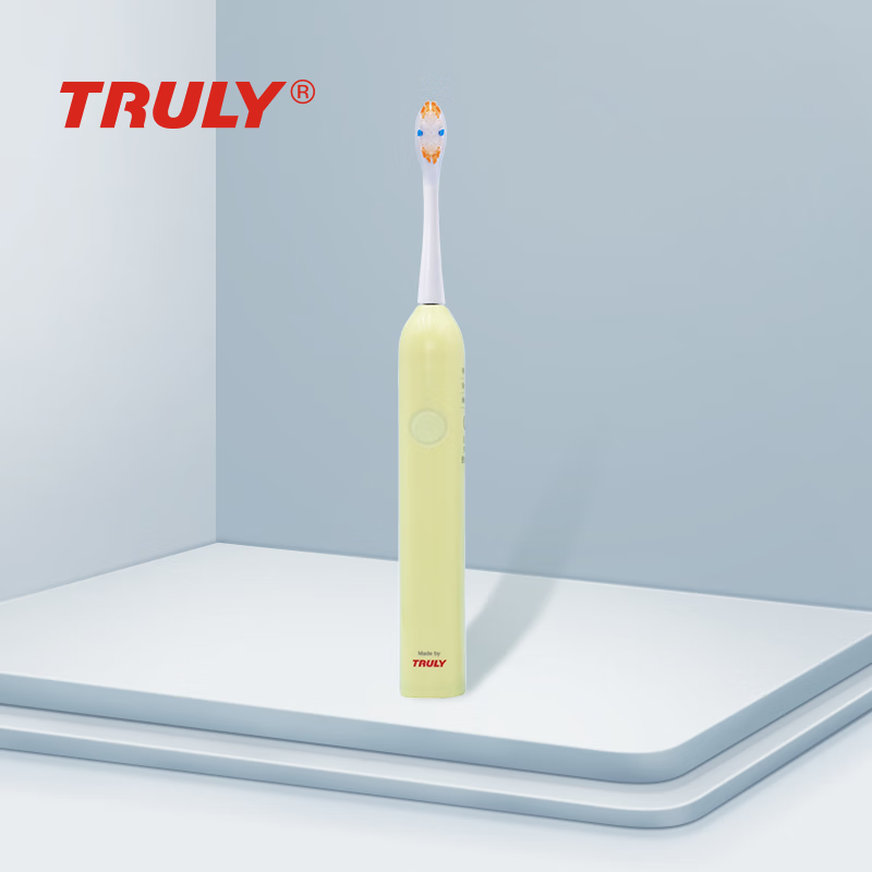 信利Truly电动牙刷新款超声波软毛缓震全自动便携防水情侣长续航高效清洁 布丁黄