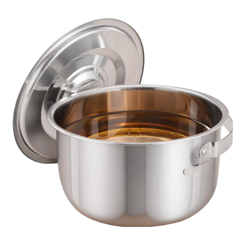百暢食品級316不銹鋼油盆帶蓋裝豬油罐家用耐高溫大容量調(diào)料罐油缸 2.5L-316抗菌豬油盆+濾網(wǎng)帶蓋