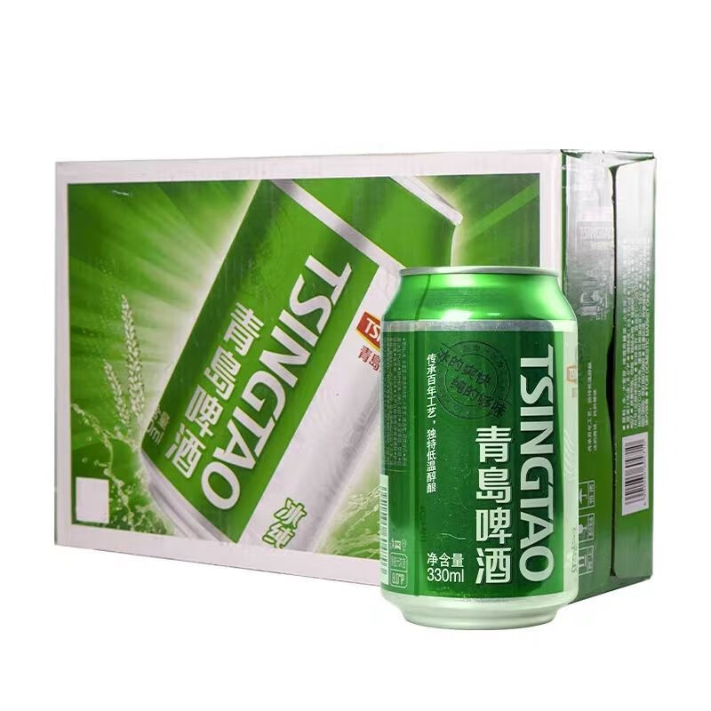 青島啤酒（TsingTao）青島冰純新日期330毫升24罐青島啤酒拉罐啤酒冰純清爽整箱 青島啤酒* 330mL 24瓶