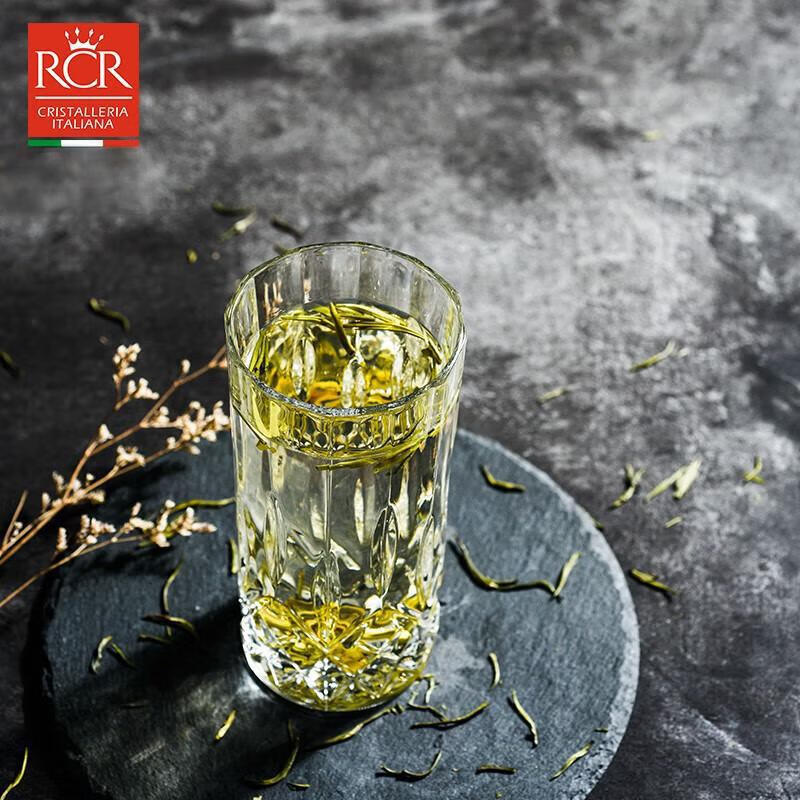 RCR意大利进口水晶玻璃高身水杯女生家用绿茶茶杯商务泡茶便携玻璃杯 【傲柏】高身水杯 350ml 6只