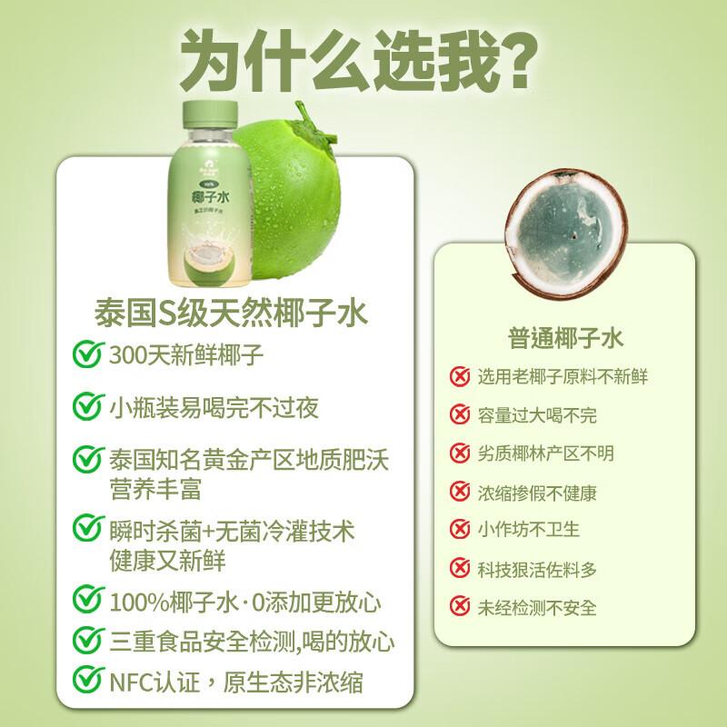 RA.BURI泰国100%天然椰子水泰国电解质果汁饮料断饱腹感0添加年货礼盒 【孕妈升级礼盒装】246ml*8瓶