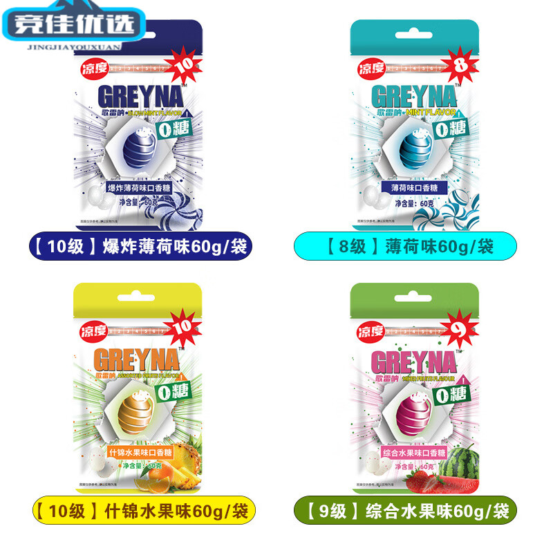 美國Grenades歌雷吶木糖醇口香糖10級爆炸強(qiáng)勁清涼薄荷爽 【10級】爆炸薄荷味60g 1袋