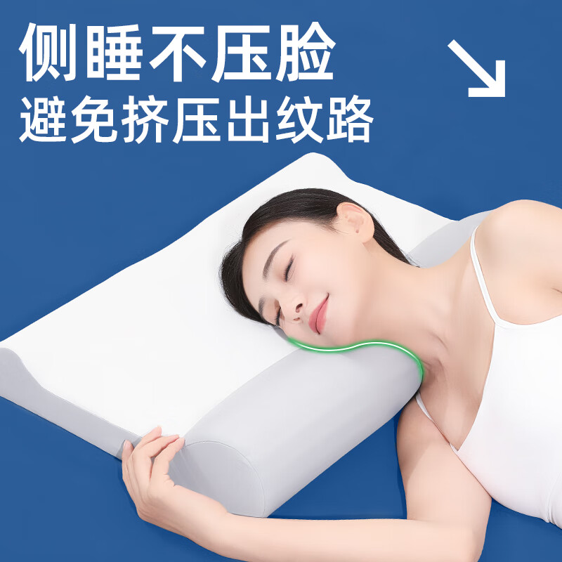 南国伊绣记忆棉枕头芯护颈椎深睡眠专用人体工学慢回弹成人睡觉高低家用 单只 人体工学护颈枕-低枕