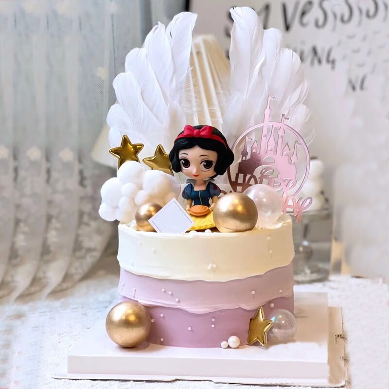儿童公主生日蛋糕同城配送全国卡通创意礼物新鲜奶油水果蛋糕 白雪