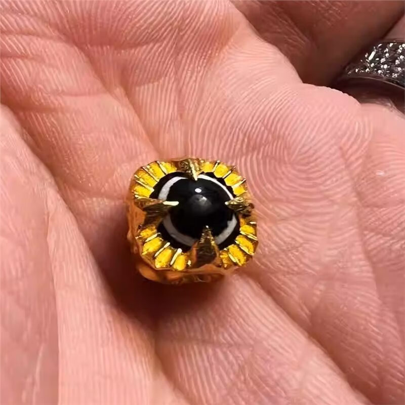 藏式黄金魔瞳鬼眼天珠单珠顶珠散珠背云配饰星月猴头手串diy配饰 单个：10mm 京东折扣/优惠券