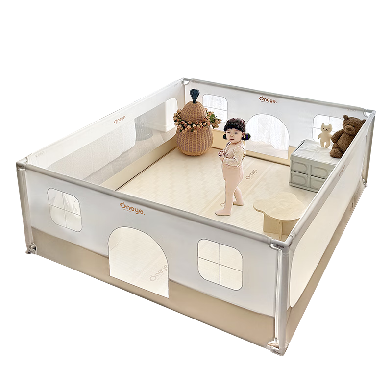 丸丫地围栏婴儿地上爬爬垫围栏游戏围栏防护栏地上围栏爬行垫围栏 四面围栏 1.5*2.0米