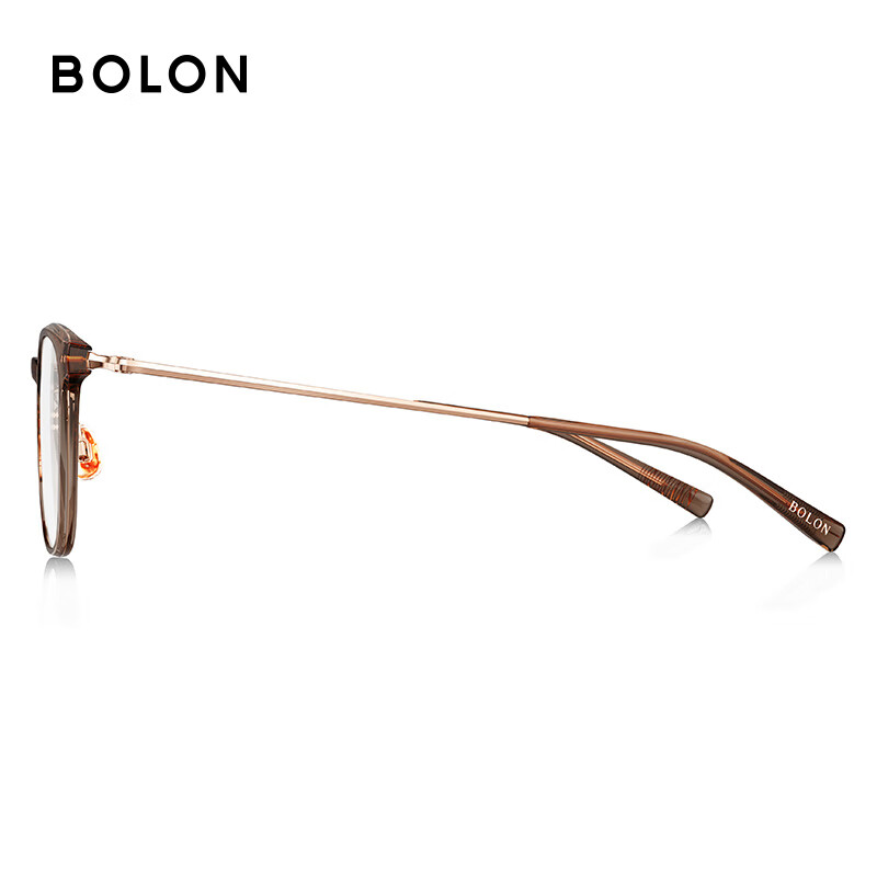 暴龙(BOLON)近视眼镜框 厂家直发 复古胶框男女镜架 暴龙眼镜 BJ5201 B21-透棕色镜框 此项仅单框-镜框支持试戴
