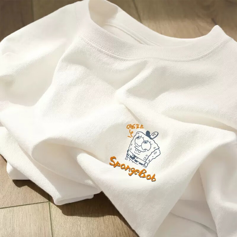 奥义驰白色重磅纯棉质感短袖t恤女夏季美式复古高级感别致漂亮百搭上衣 小海眠 M (建议90-100斤）