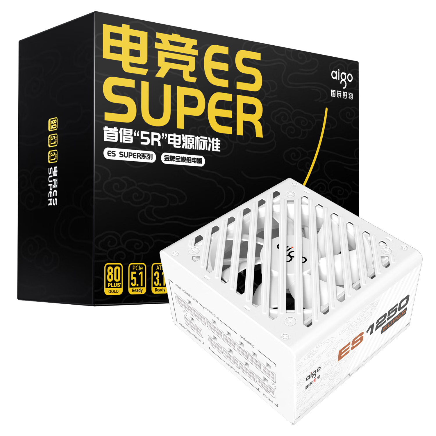 ߣaigoES SUPER 1250W ȫģ ɫ ̨ʽԴ ATX3.1/ȫϵ/ECOͣ 440.1Ԫ()