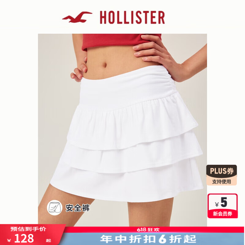 HOLLISTER25夏季新款甜美芭蕾風(fēng)蓬蓬蛋糕短裙裙褲女裝KI343-5086 白色 XS (160/64A)標(biāo)準(zhǔn)版