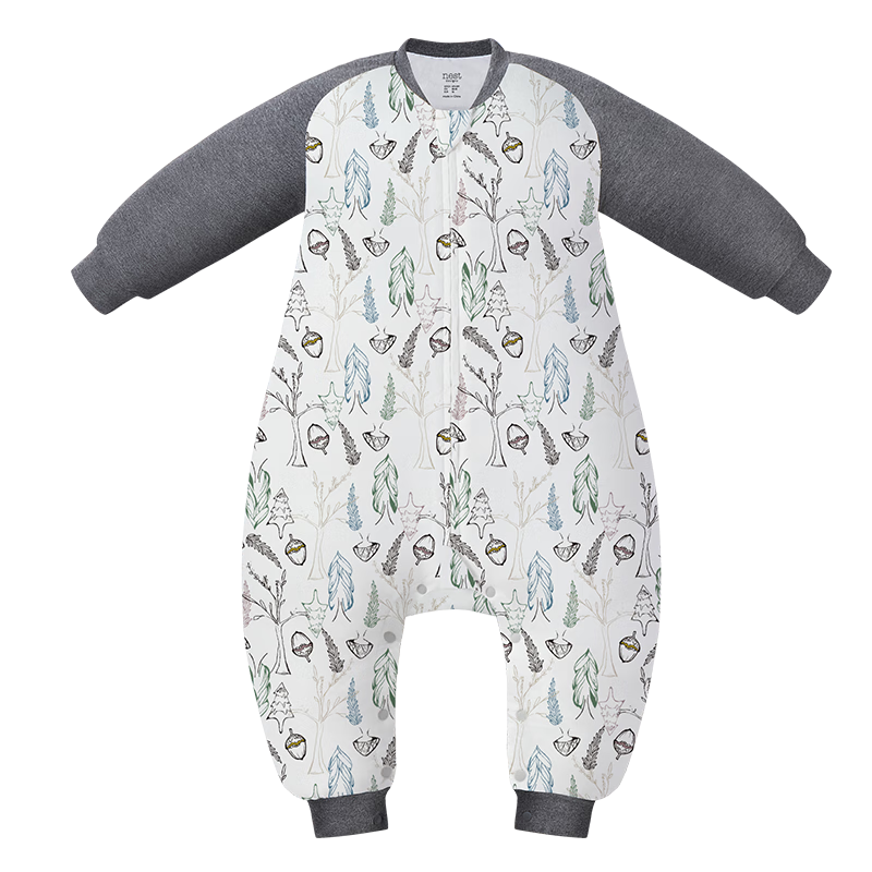 nest designs婴儿睡袋婴幼儿轻芯薄夹棉厚夹棉儿童分腿男女童秋冬宝宝防踢被 松林之歌-厚夹棉（建议室温14-16度） 90码（建议身高80-90cm）