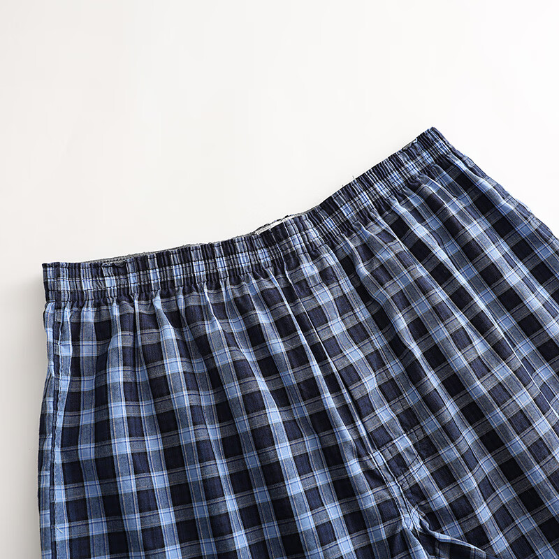 AB男士【3条】纯棉宽松透气简约格子短裤沙滩裤舒适男家居裤阿罗裤 混色【3条】 XL