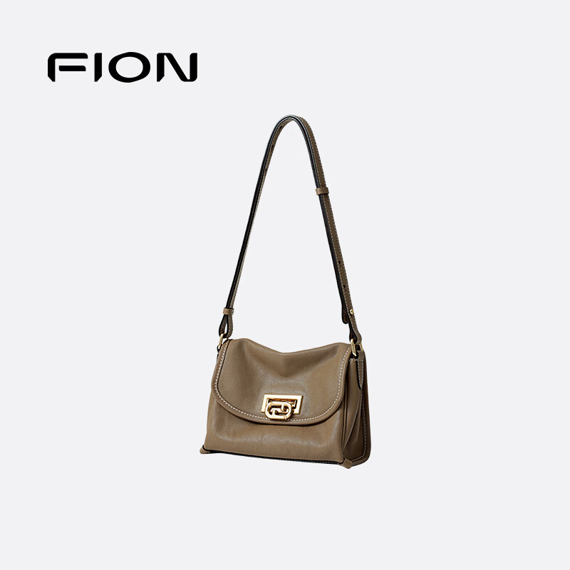 菲安妮(FION)植鞣皮牛皮包包女款2025年小众高级感托特包单肩包生日礼物 奶咖色