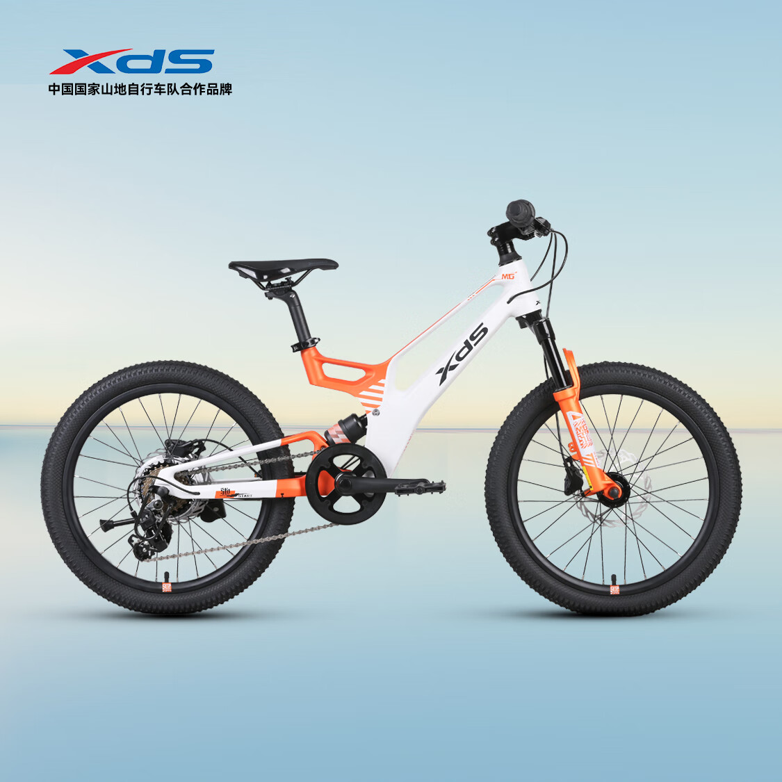 喜德盛青少年儿童自行车镁驰镁合金车架油刹7速变速骑行运动健身代步车 炽烬橙 7速 20英寸