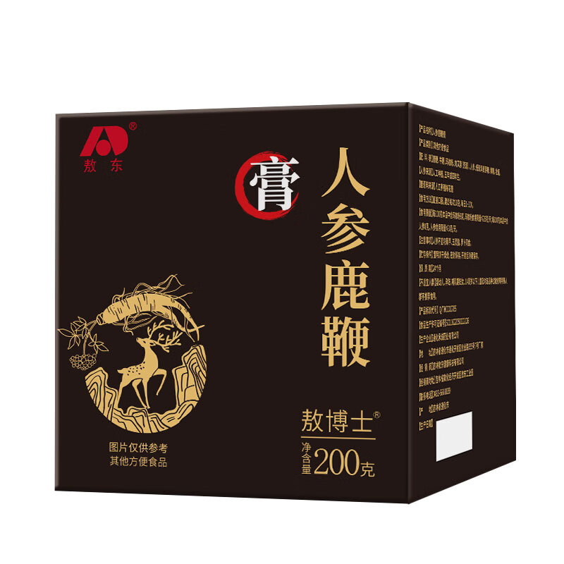 敖东【官方旗舰店】鹿鞭膏梅花鹿鹿鞭含量高鹿茸鹿鞭男性滋补品 200g*1盒 新品人参鹿鞭膏固体膏滋(非糖水)