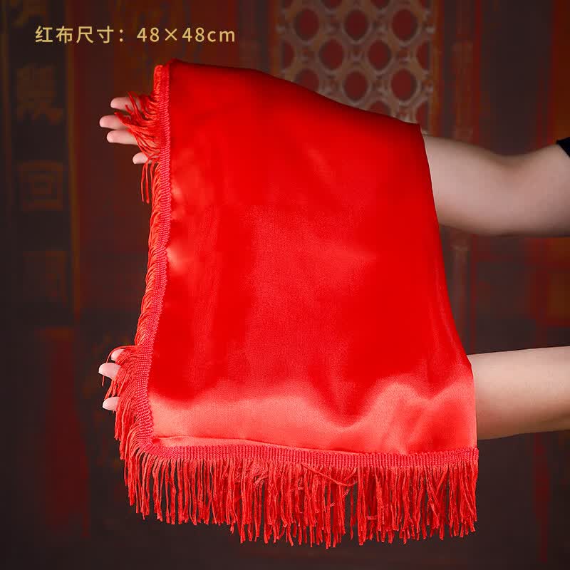 戴玉堂佛像紅布流蘇款蓋布蓋頭菩薩包裹遮蓋觀音像神像蓋佛像的布 S45-016A__紅布48cm*48cm_流蘇款